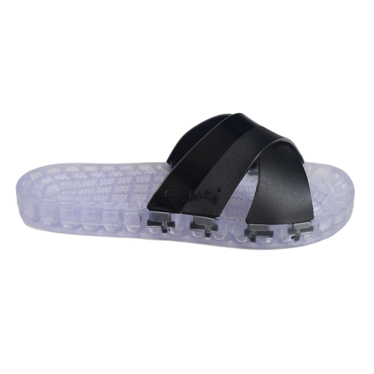 Amalfi - Clear Slide Sandal - Black