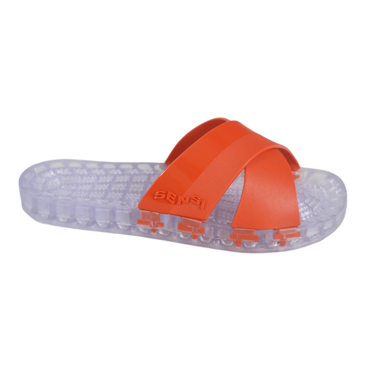 Amalfi - Clear Slide Sandal - Red